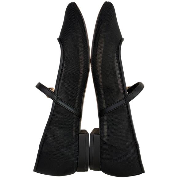 Jessica Simpson Black Sheer Bronwyn Mary Jane Ballet 0.5" Heel Flats Party-7.5 - Picture 4 of 7